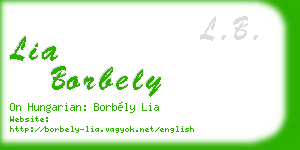 lia borbely business card